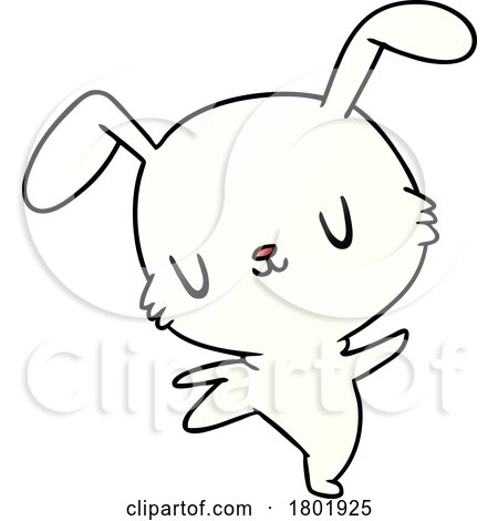 Cartoon Clipart White Bunny Rabbit by lineartestpilot