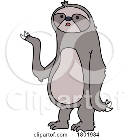 Cartoon Clipart Shrugging Sloth by lineartestpilot