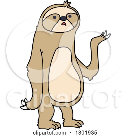 Cartoon Clipart Shrugging Sloth by lineartestpilot