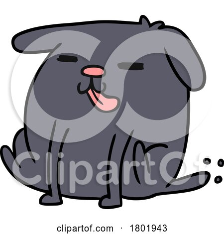 Cartoon Clipart Dog Itching by lineartestpilot