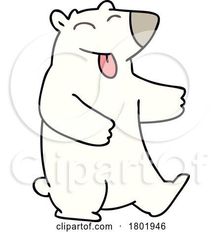 Cartoon Clipart Laughing Polar Bear by lineartestpilot