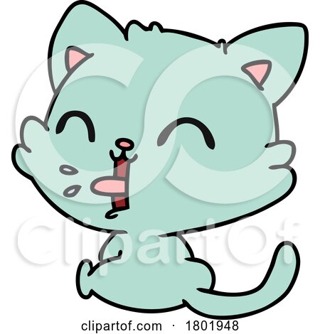 Cartoon Clipart Meowing Cat by lineartestpilot