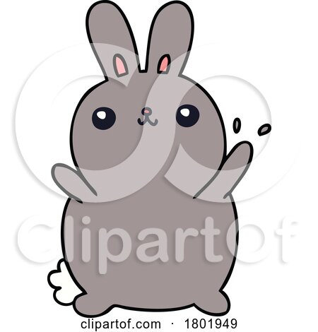 Cartoon Clipart Welcoming Bunny Rabbit by lineartestpilot
