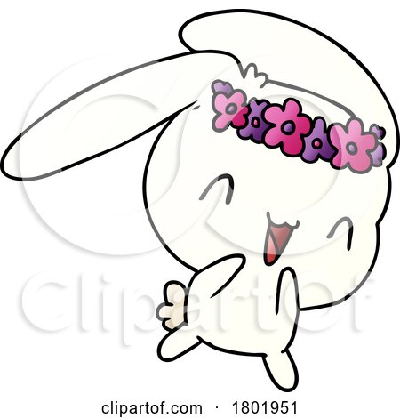 Cartoon Clipart White Bunny Rabbit by lineartestpilot