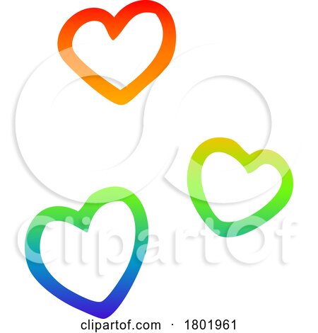 Cartoon Clipart Colorful Hearts by lineartestpilot