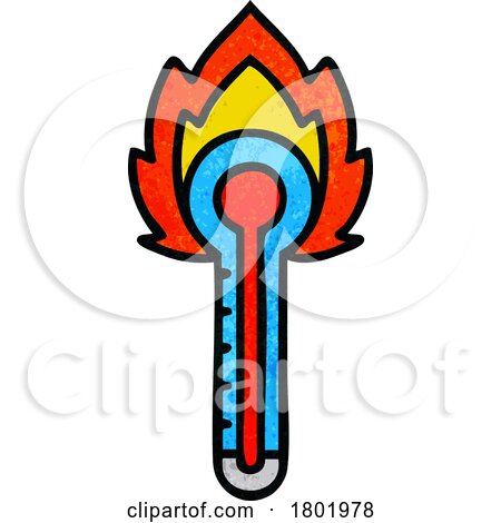 Cartoon Clipart Flaming Thermometer by lineartestpilot
