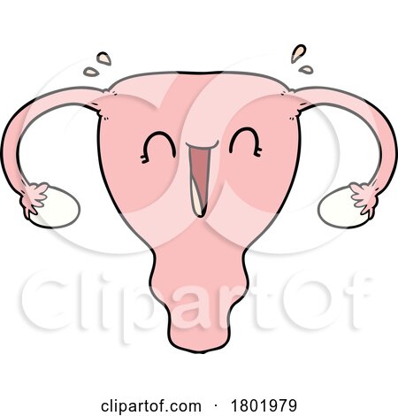 Cartoon Clipart Happy Uterus by lineartestpilot