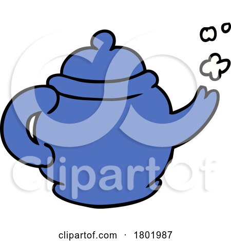 Cartoon Clipart Steaming Tea Pot by lineartestpilot