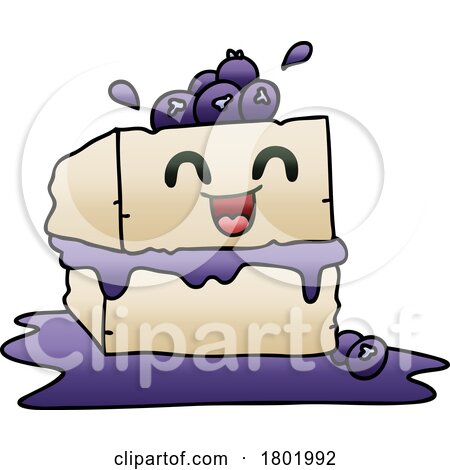 Cartoon Clipart Happy Messy Cake by lineartestpilot
