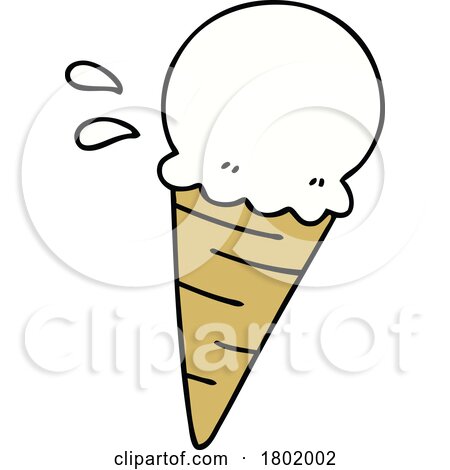 Cartoon Clipart Vanilla Ice Cream Cone by lineartestpilot