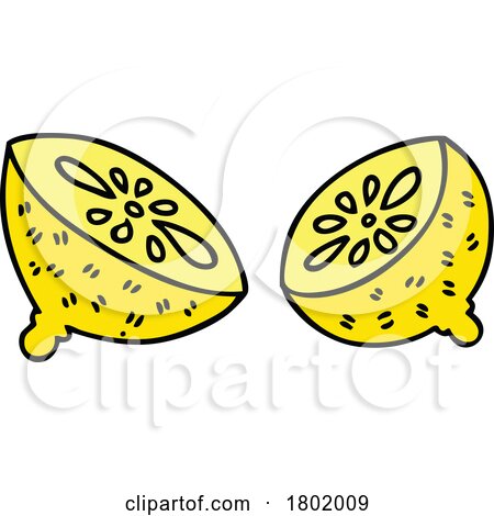 Cartoon Clipart Halved Lemon by lineartestpilot