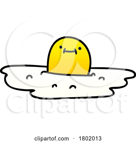 Cartoon Clipart Sunny Side up Egg Character by lineartestpilot