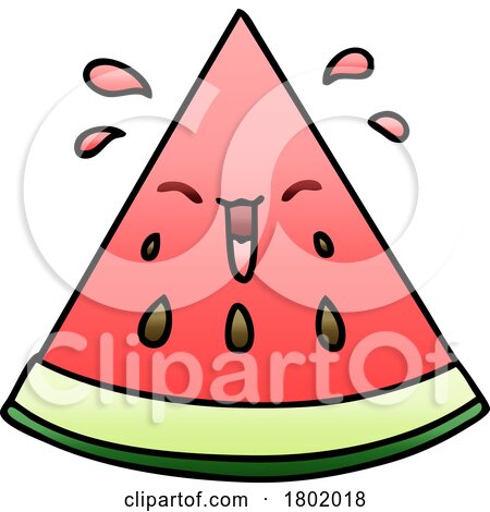Cartoon Clipart Watermelon Mascot by lineartestpilot