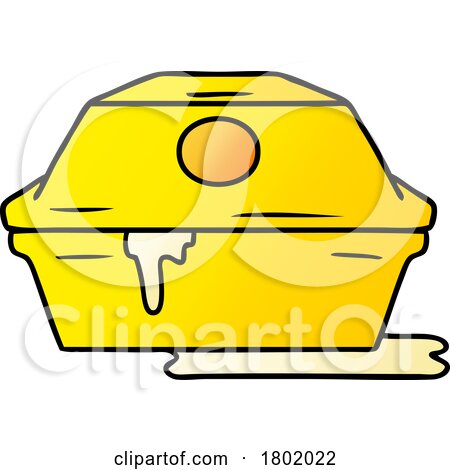 Cartoon Clipart Greasy Hamburger Container by lineartestpilot