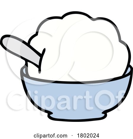 Cartoon Clipart Bowl of Ice Cream by lineartestpilot
