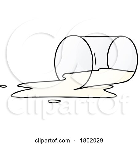 Cartoon Clipart Spilled Milk by lineartestpilot