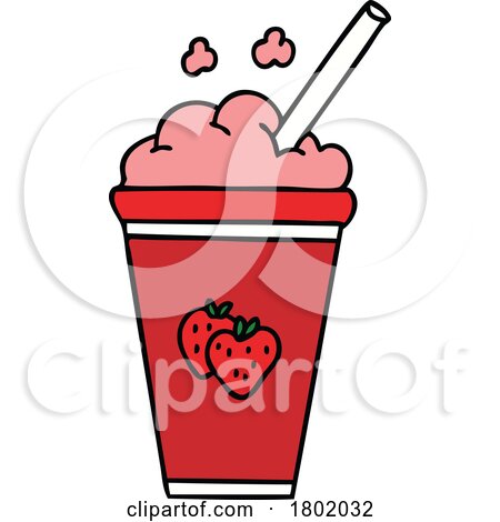 Cartoon Clipart Strawberry Smoothie by lineartestpilot