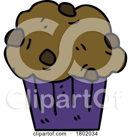 Cartoon Clipart Chocolate Muffin by lineartestpilot