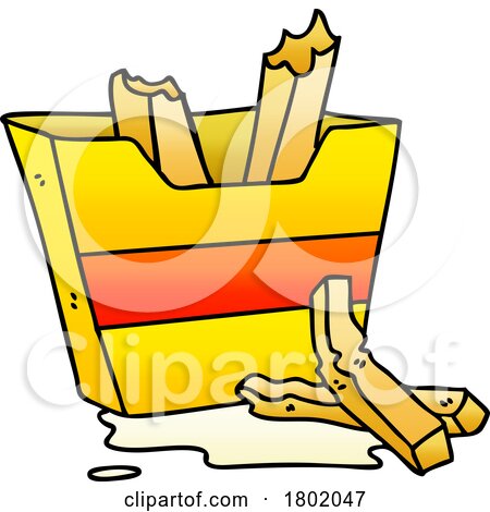 Cartoon Clipart Greasy French Fries by lineartestpilot