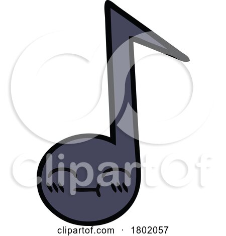 Cartoon Clipart Happy Musical Note by lineartestpilot
