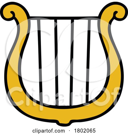 Cartoon Clipart Harp or Lyre by lineartestpilot
