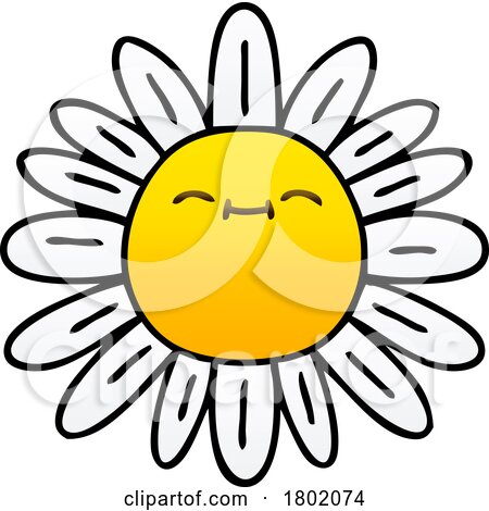 Cartoon Clipart Happy Flower by lineartestpilot