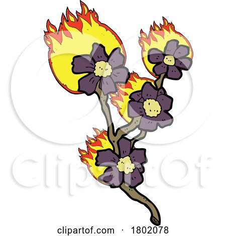 Cartoon Clipart Burning Flowers by lineartestpilot