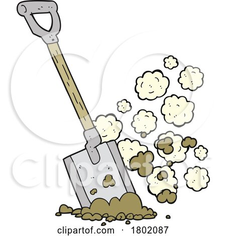 Cartoon Clipart Digging Shovel by lineartestpilot