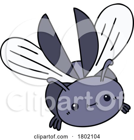 Cartoon Clipart Beetle Flying by lineartestpilot