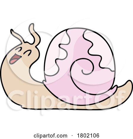 Cartoon Clipart Happy Snail by lineartestpilot