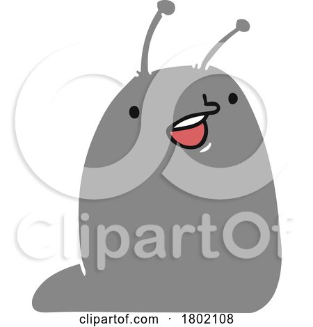 Cartoon Clipart Happy Slug by lineartestpilot