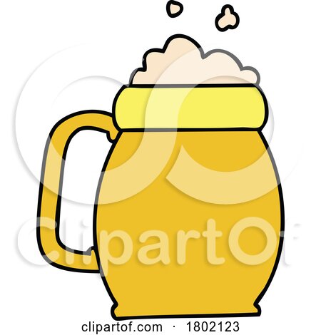 Cartoon Clipart Pint of Beer by lineartestpilot