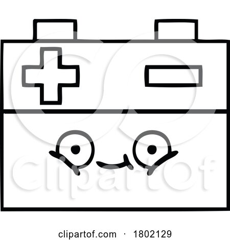 Cartoon Clipart Car Battery Mascot by lineartestpilot