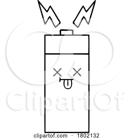 Cartoon Clipart Dead AA Battery by lineartestpilot