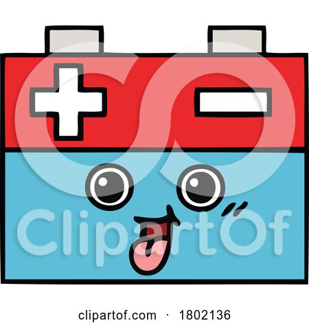 Cartoon Clipart Car Battery Mascot by lineartestpilot