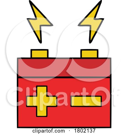 Cartoon Clipart Car Battery by lineartestpilot