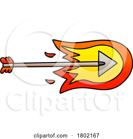 Cartoon Clipart Flaming Arrow by lineartestpilot
