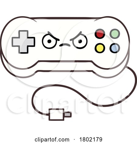 Cartoon Clipart Video Game Controller Mascot by lineartestpilot
