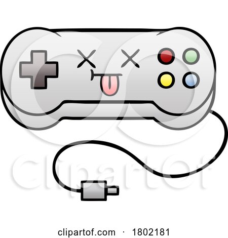 Cartoon Clipart Video Game Controller Mascot by lineartestpilot