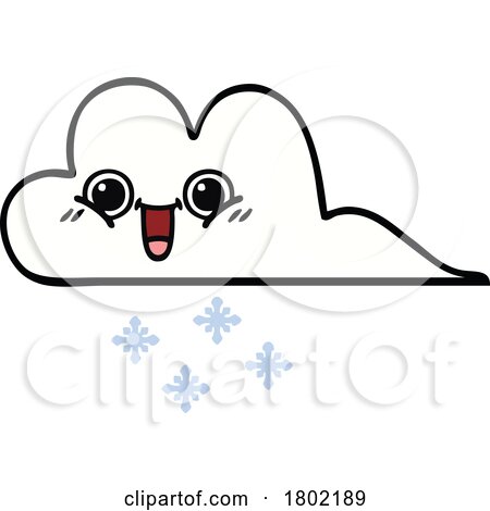 Cartoon Clipart Cloud and Snow by lineartestpilot