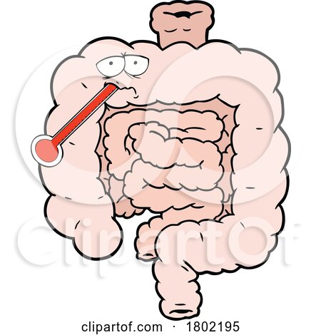 Cartoon Clipart Sick Intestines by lineartestpilot
