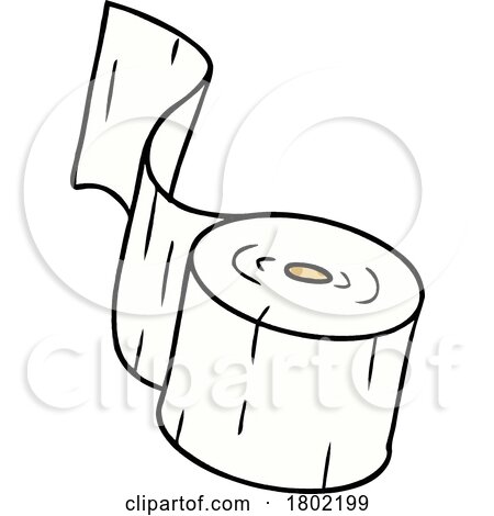 Cartoon Clipart Toilet Paper by lineartestpilot
