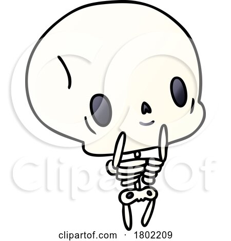 Cartoon Clipart Happy Skeleton by lineartestpilot