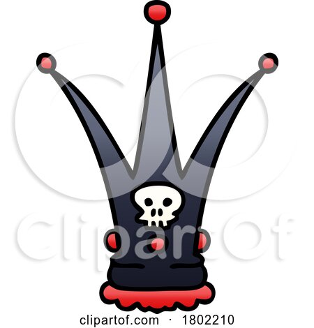 Cartoon Clipart Crown of Death with a Skull by lineartestpilot
