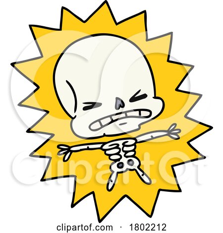 Cartoon Clipart Shocked Skeleton by lineartestpilot