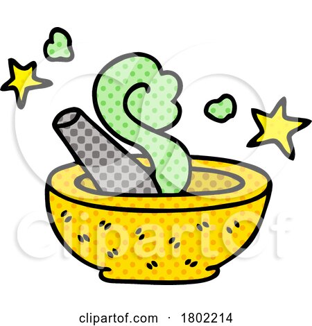 Cartoon Clipart Magic Mortar and Pestle by lineartestpilot