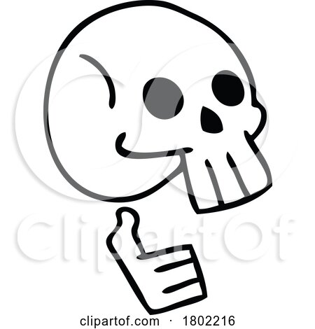Cartoon Clipart Human Skull by lineartestpilot