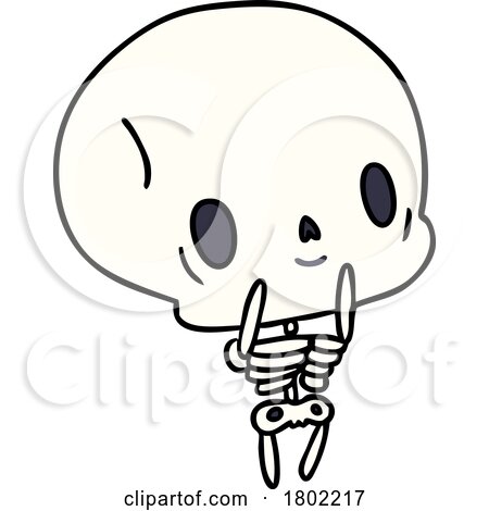 Cartoon Clipart Happy Skeleton by lineartestpilot