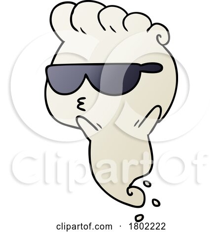 Cartoon Clipart Chost Wearing Sunglasses by lineartestpilot
