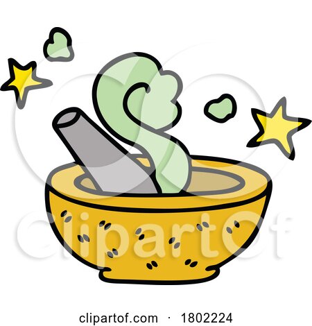 Cartoon Clipart Magic Mortar and Pestle by lineartestpilot
